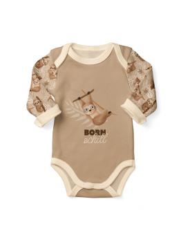 Preview: Baumwolljersey Lazy Jungle Faultier Panel ca. 50cm Camel by Mrs. Mint Design von Swafing